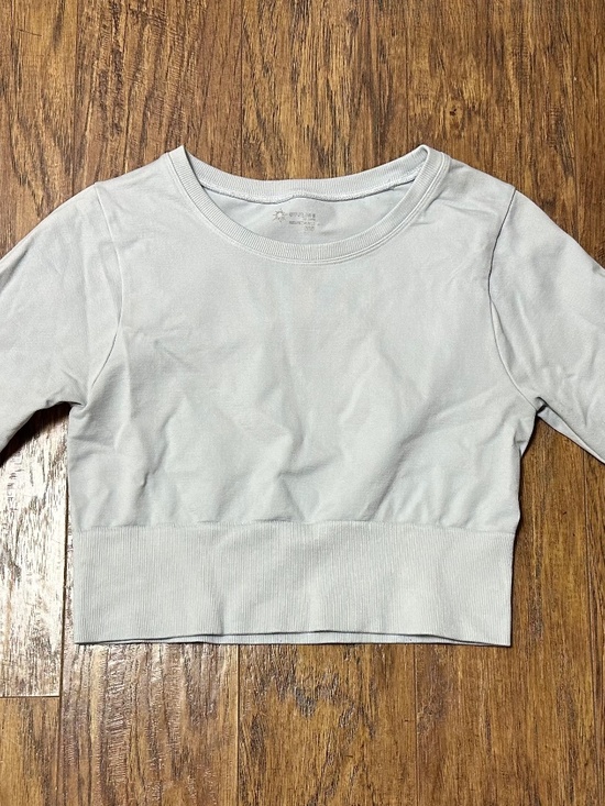 Offline Tops - Offline by Aerie Women's Athletic Crop Long Sleeve Shirt Light Blue Size Medium